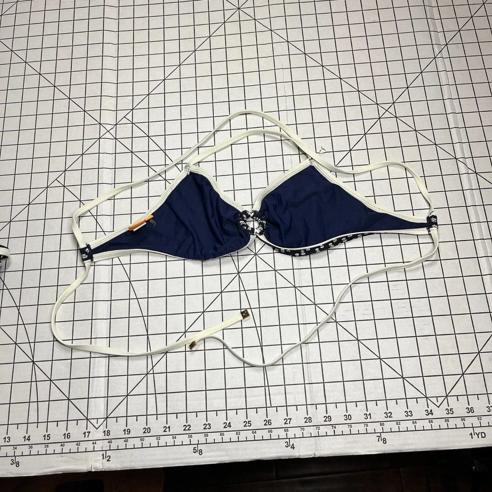 Tory Burch Navy and White Bikini, Size Medium